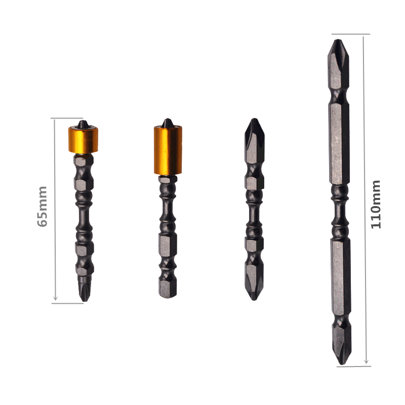 S2 material PH2 cross batch double head batch head black nickel strong magnetic circle screwdriver 65 110mm